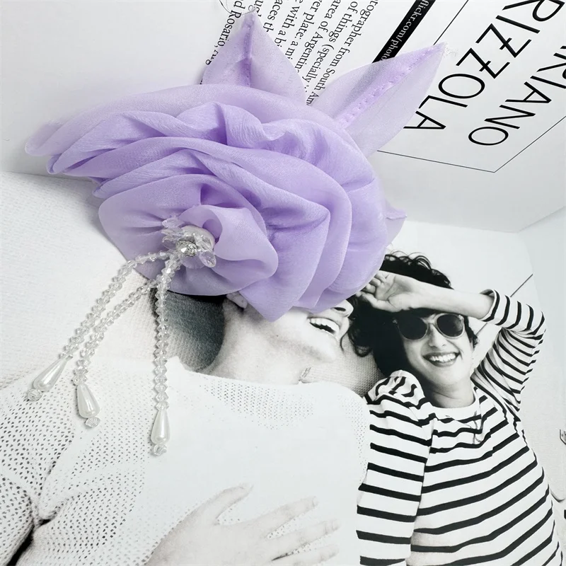 3D Multi-layer Handmade Cloth Stickers DIY Corsage Bead Appliques for Garment Accessories