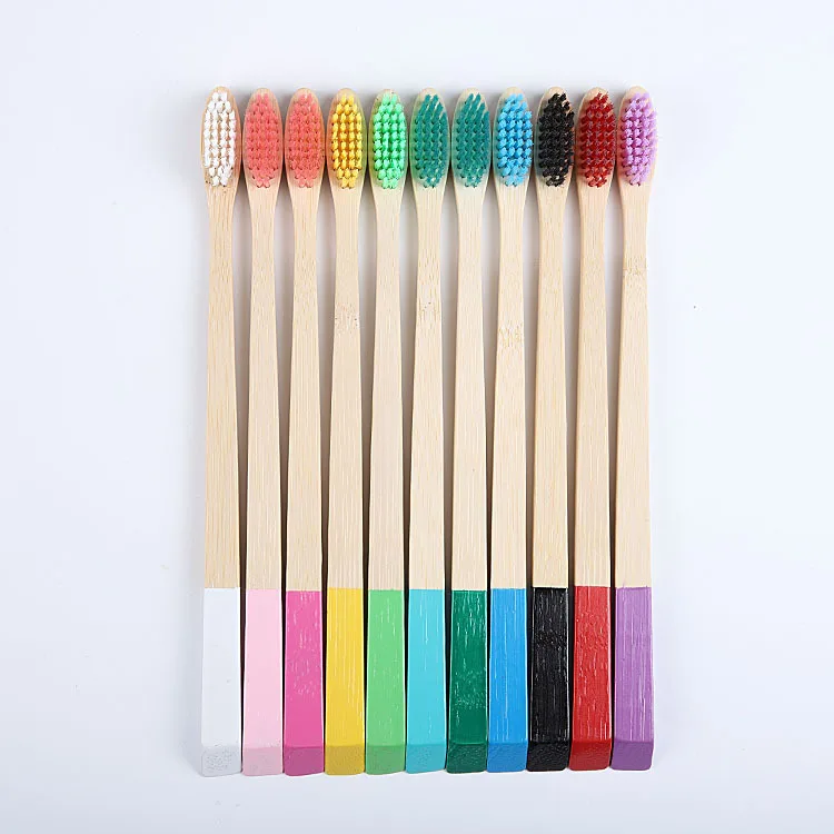 
Inclined Curved Handle Wholesale Bamboo Toothbrush 