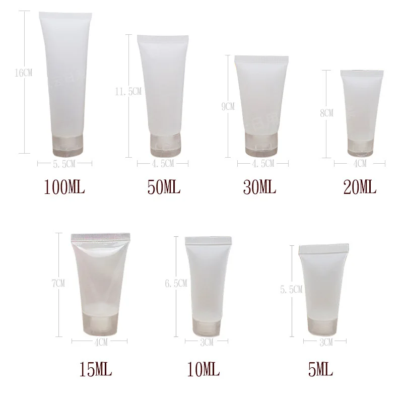 Небольшой минимальный заказ, 10 г, 15 г, 20 г, 30 г, 50 г, 80 г, 100 г, пустая Мягкая косметическая Косметическая трубка из полиэтилена с откидной крышкой, в наличии