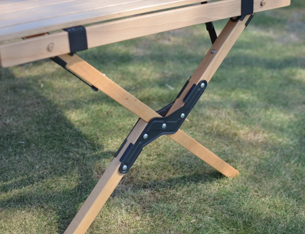 Portable furniture garden dining camping foldable roll up wooden tables camping folding camp picnic wood table