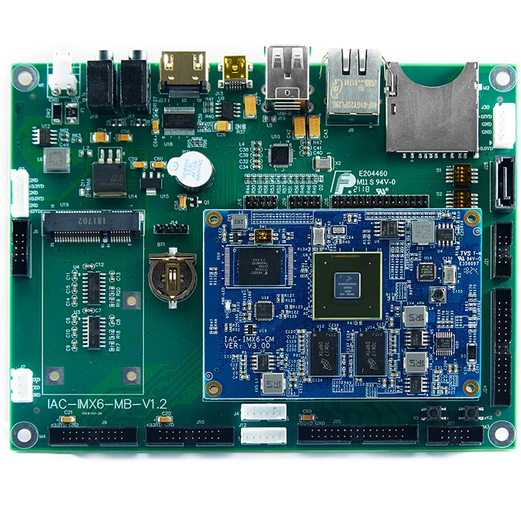  Изготовление на заказ I.mx6 A-R-M A9 quad core IoT материнская плата с 3-ch