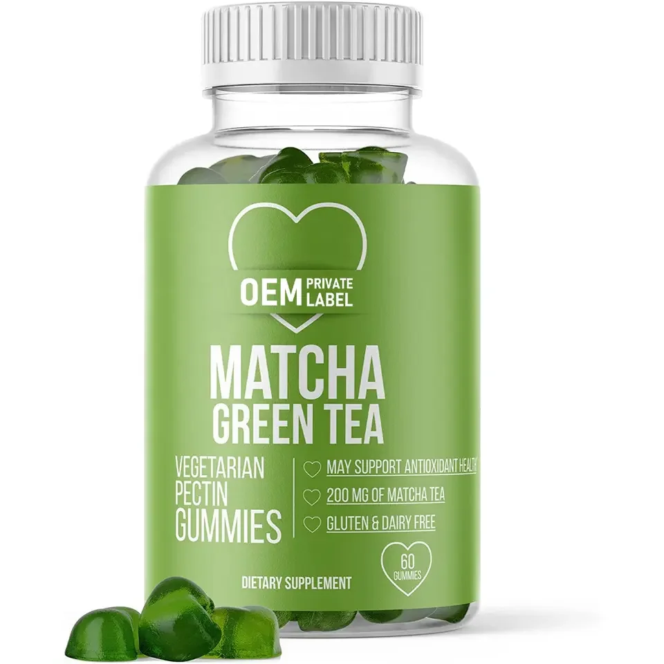 Organic Matcha Gummy for Healthy Digestion&Antioxidant Support Vegan Matcha Green Tea Gummy for Detox & Cleanse And Healthy Skin