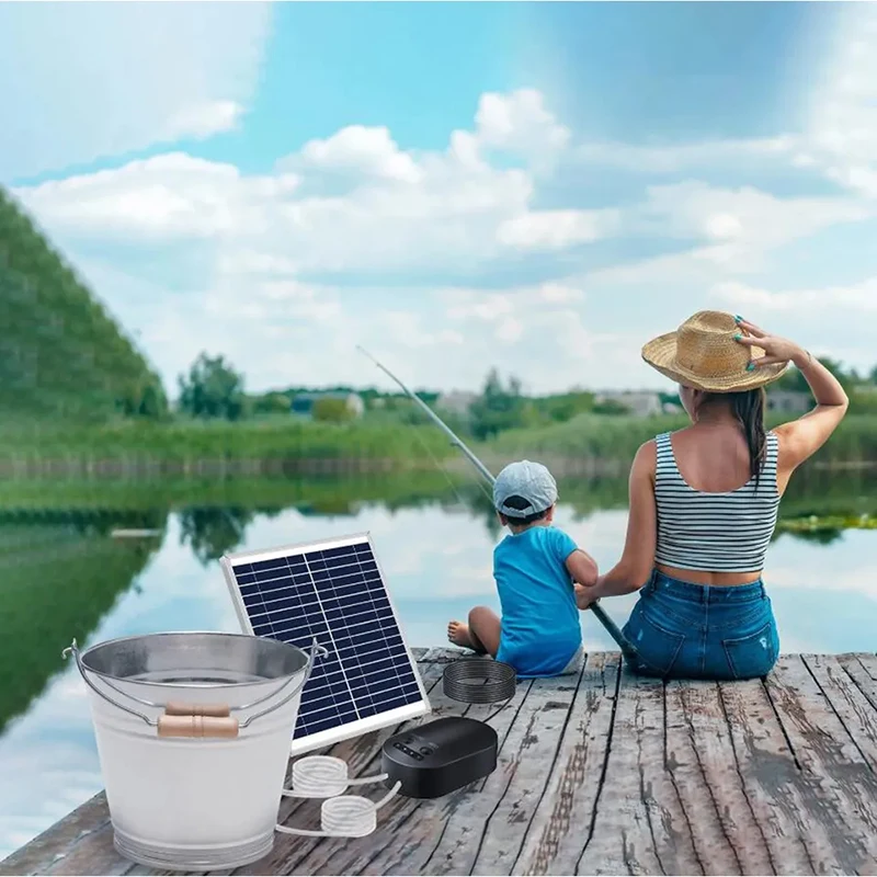 10W Noiseless solar pool pump with solar panels Oxygenator Aerator solar air pump for aquariums for pool Fish Tank Pond Aquarium