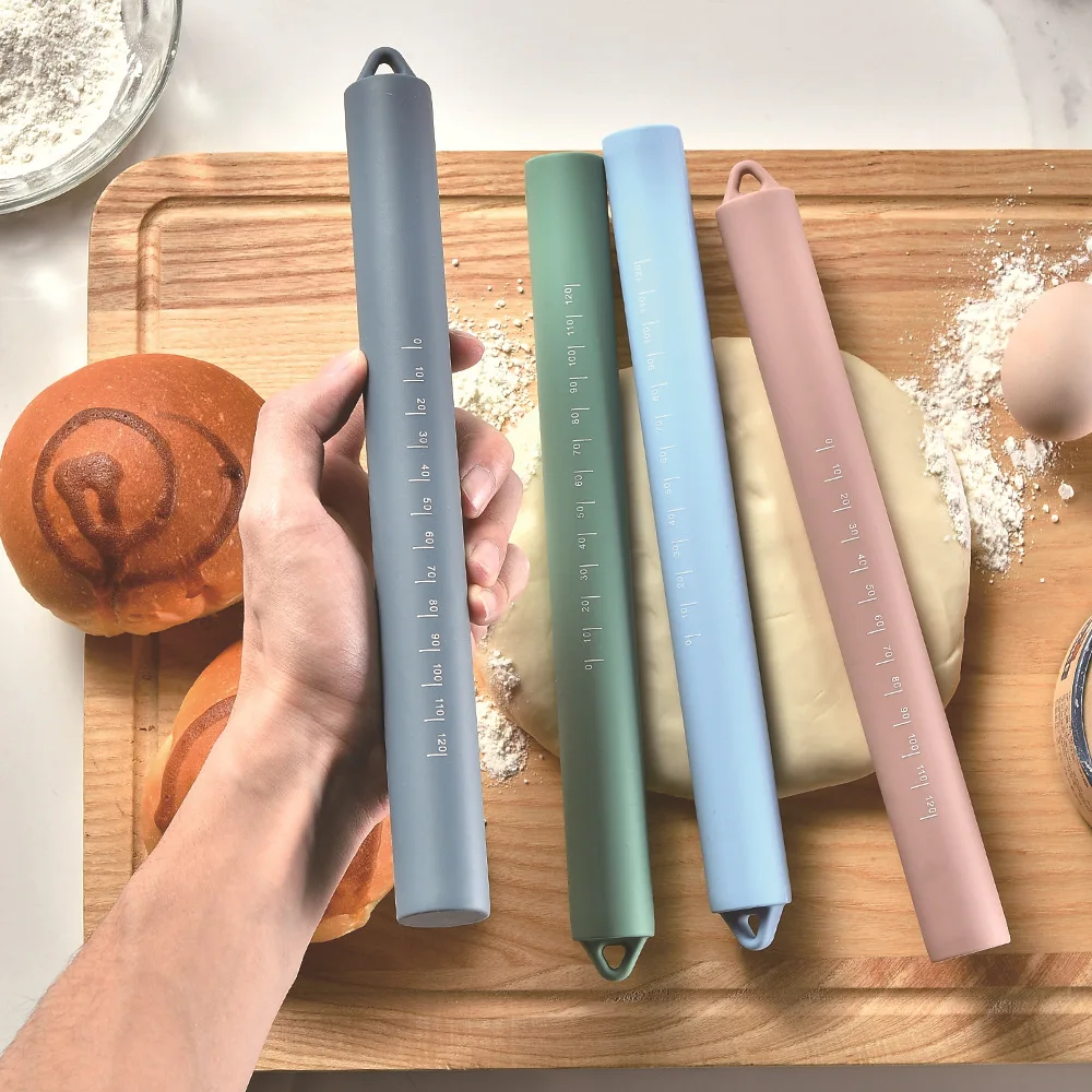 Wholesale Price Cheap Integrated Silicone Rolling Staff Food Grade Graduated Special Baking Tool Silicone rolling pin