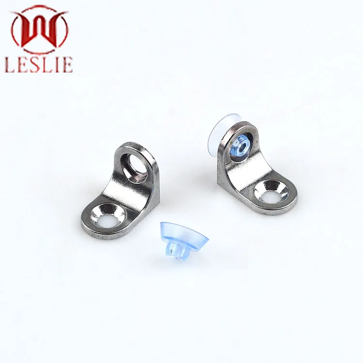 Furniture hardware shelf support L-shaped arc chrome-plated cabinet partition bracket Glass Shelf Support Pin with Sucker