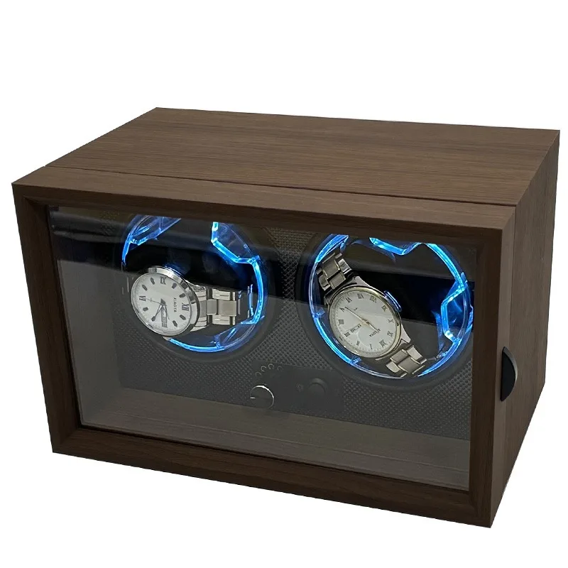 Popular 2 Winder Slot Automatic Mechanical Watch Shaker Winder Auto stop Led Organizer