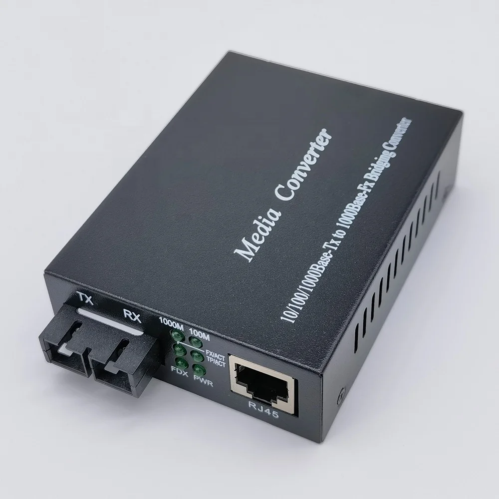 Gigabit Ethernet Media Converter, Multi Mode Dual SC Fiber to Ethernet Converter, 550m-2km