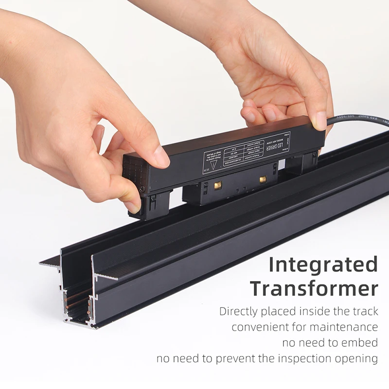 Aisilan high end 220v  tuya black 48v 25w wall washing adjustable  led magnetic track light rail