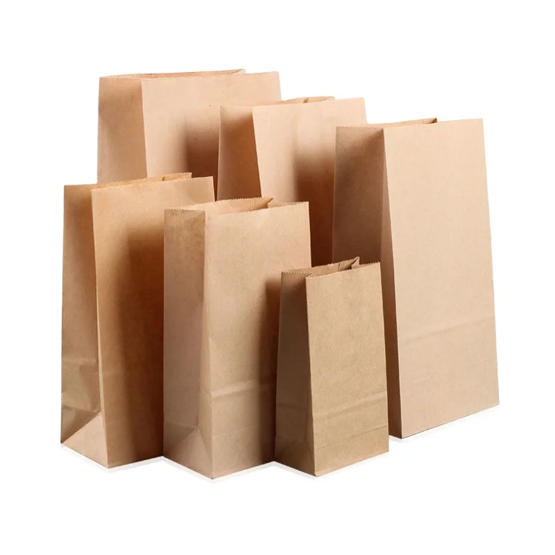 Eco-friendly Paper Lunch Bags Mini Kraft Paper Bags Snack Bread Collection container Convenience Packaging