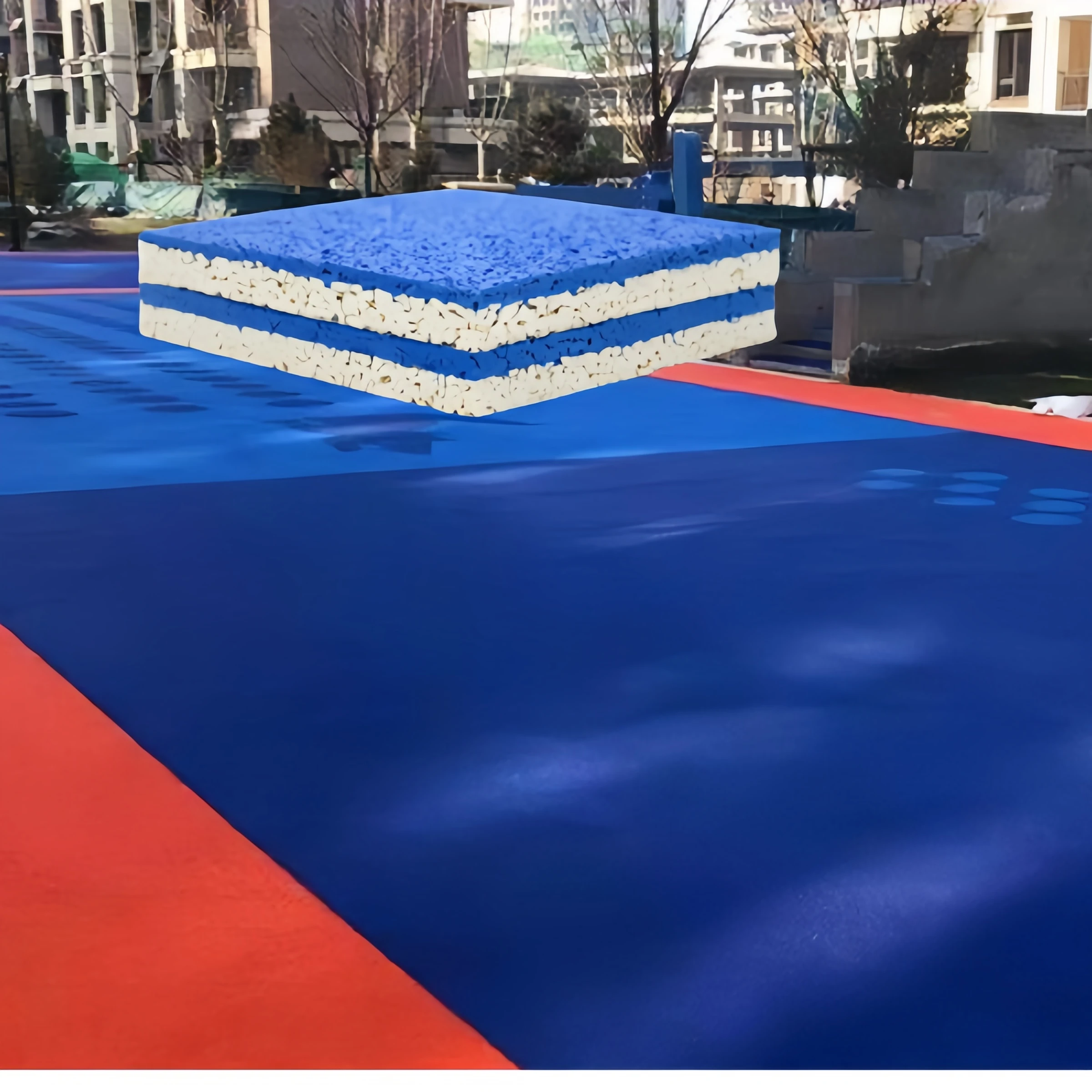 2024 13mm Rubber Plastic Runway All Weather Epdm Granule Sandwich System Running Track