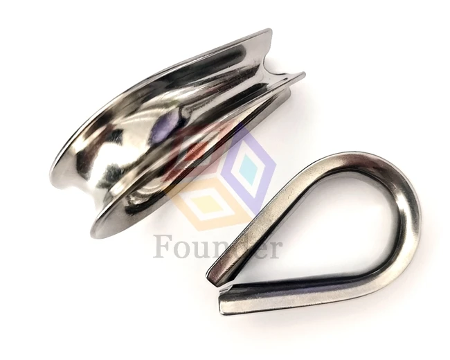 wholesales rigging hardware items Stainless steel Marine grade g411 wire rope thimble