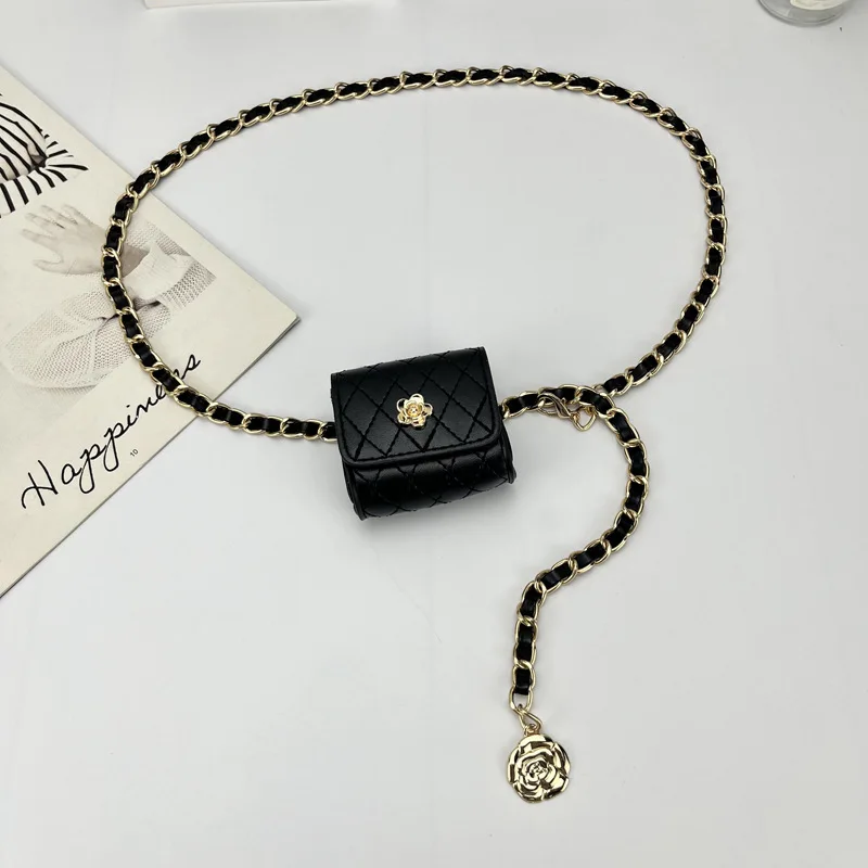 Wholesale Price Designer Wallet Purse Catalogue Luxury Camellia Flower Belt Bag Mini Elegant Handbag Waist Chain Decorations Bag