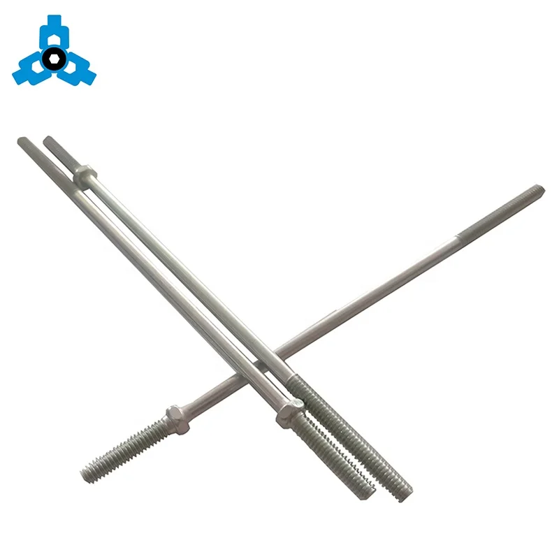 Factory customized Long Double Head Bolt With Hex Nut Carbon Steel OEM hardware steel bolts