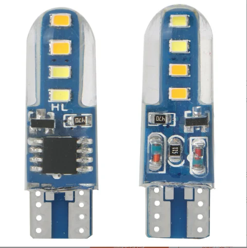 AMS светодиодные мотоциклетные светодиодные лампы 194 168 2016 8SMD Автомобильные светодиодные лампы 12 В T10 w5w двухцветная Кремниевая лампа-стробоскоп