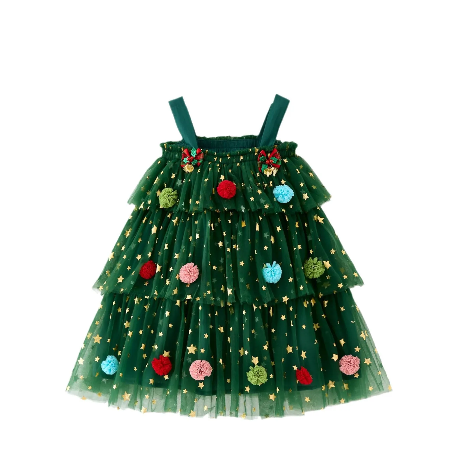 Halloween Role Play Christmas little tree Cosplay Cute green bubble dress Costume Outfit kid Halloween