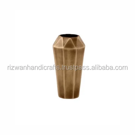 metal Faceted vase, Diamond Cut Vase black Metal Vases for wedding home decoration.