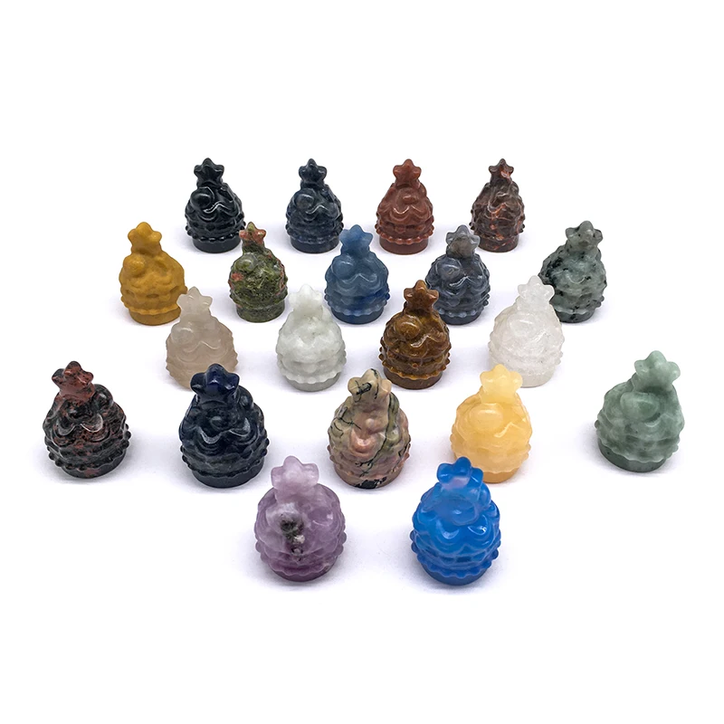 Natural Crystal 1.5inch Mini Carvings Christmas Rose Quartz Tree Gemstone Gree Aventurine Trees Folk Crafts for