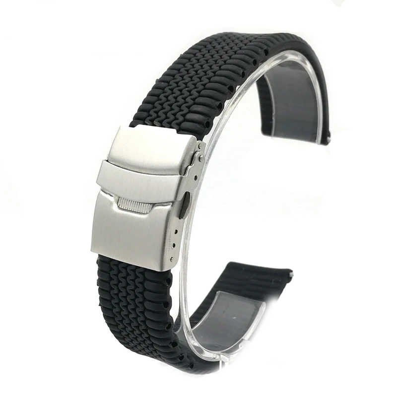 20mm 22mm 24mm multi colors blue orange tire pattern silicone rubber wrist watch bands watch strap