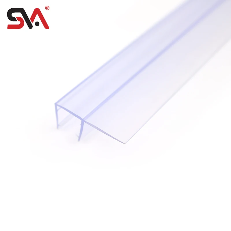 SVA-05 Bathroom Sliding Glass Door Fittings Black White Gold Transparent White Blue PVC Waterproof Clear Plastic Sealing Strip