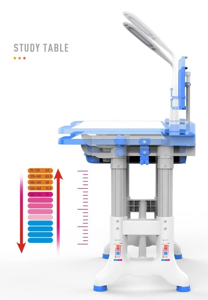 Kids furniture, ergonomic  study table for home use,  Height adjustable desk and chairs
