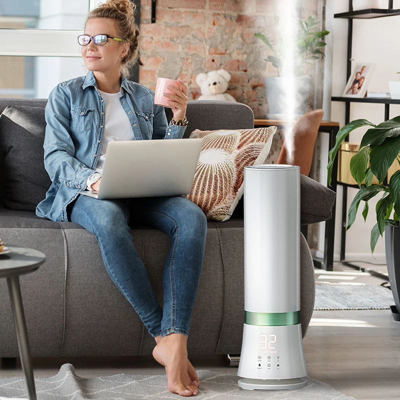 9L Floor Standing Warm Mist UV light Sleep mode Timer Auto Shut-Off Protection Fog-Free Purifying Ultrasonic Humidifier