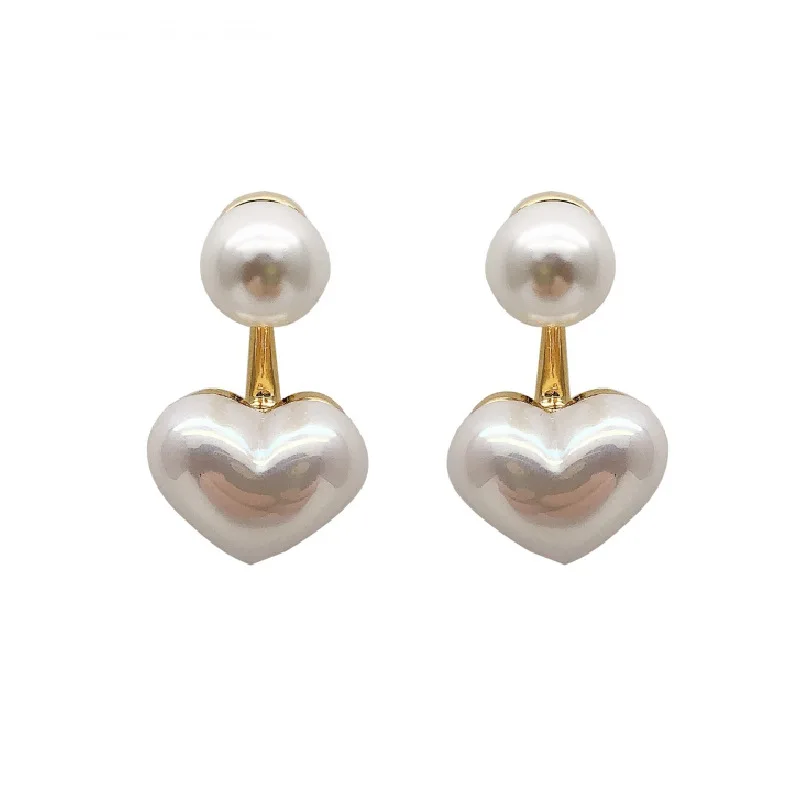 2020 New fashion fine sweet elegant temperament korean imitation pearls heart earrings