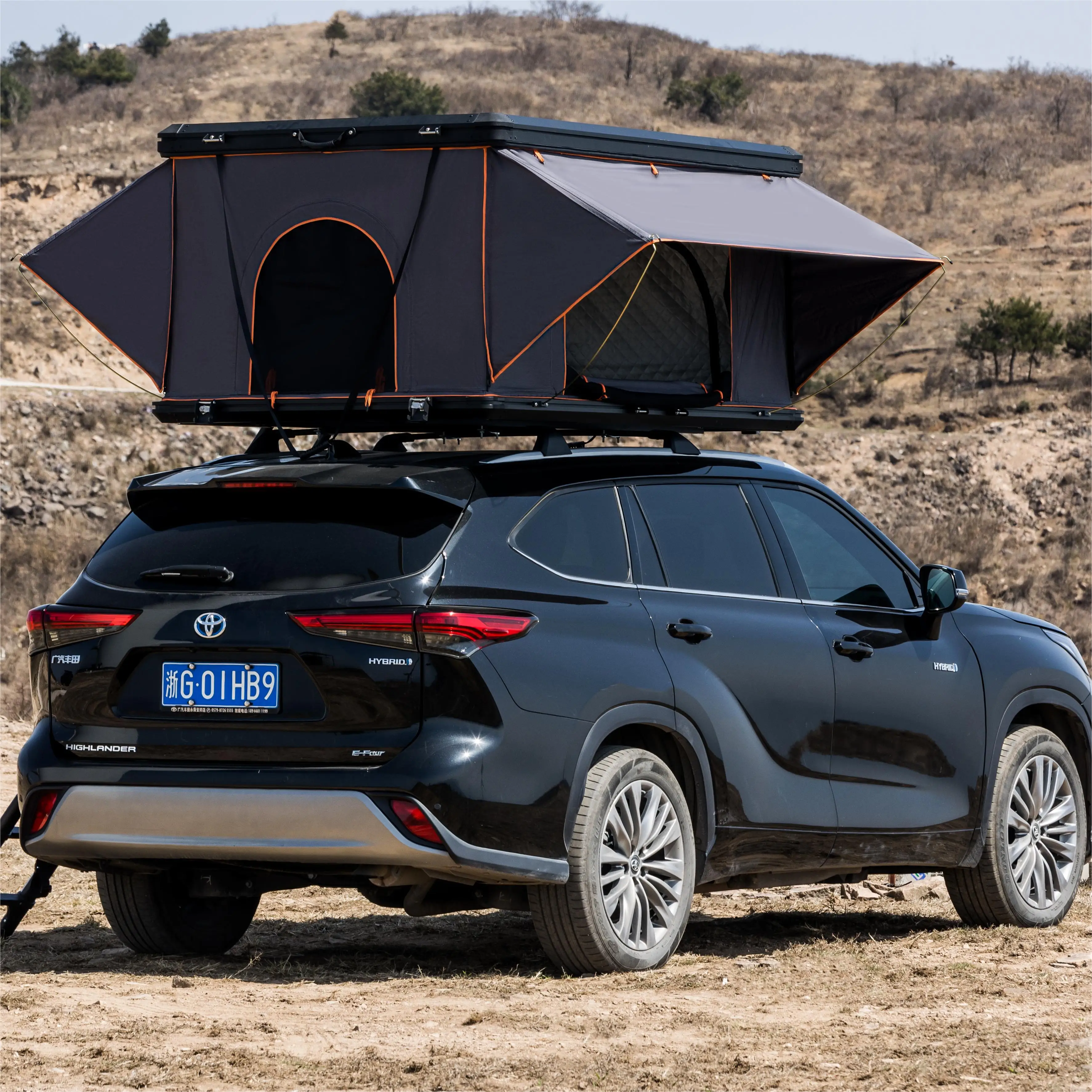hydraulic rods 420D Waterproof Oxford cloth Pops straight up  Aluminum rooftop tent