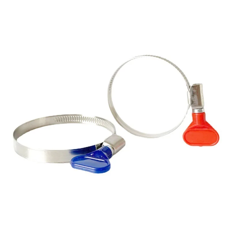 Adjustable Worm Gear Stainless Steel Clamp Clip with Plastic Handle Zinc-Finish Pipe Clamp