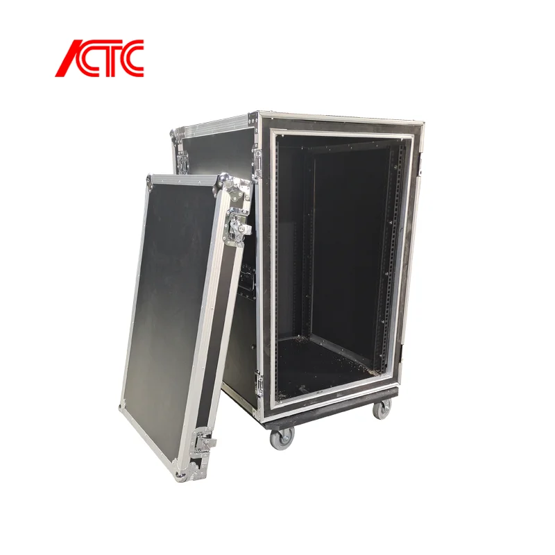 Aluminum frame plywood Shockproof 16U music instrument amp rack flight case