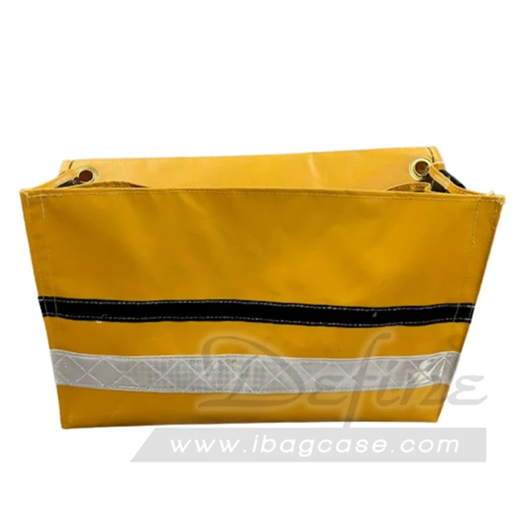 Custom Tarpaulin Mining Equipment Bag Flap Closure Miners Shoulder Bag with Reflective Strip