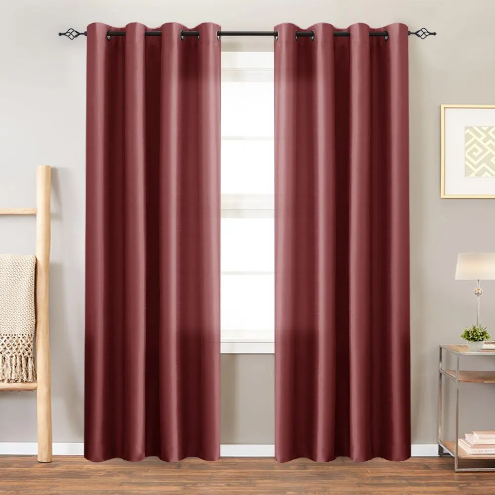 100% полиэстер материал серый 84 дюймов пижама из искусственного шелка, оконные шторы с 8 шт. Люверсами