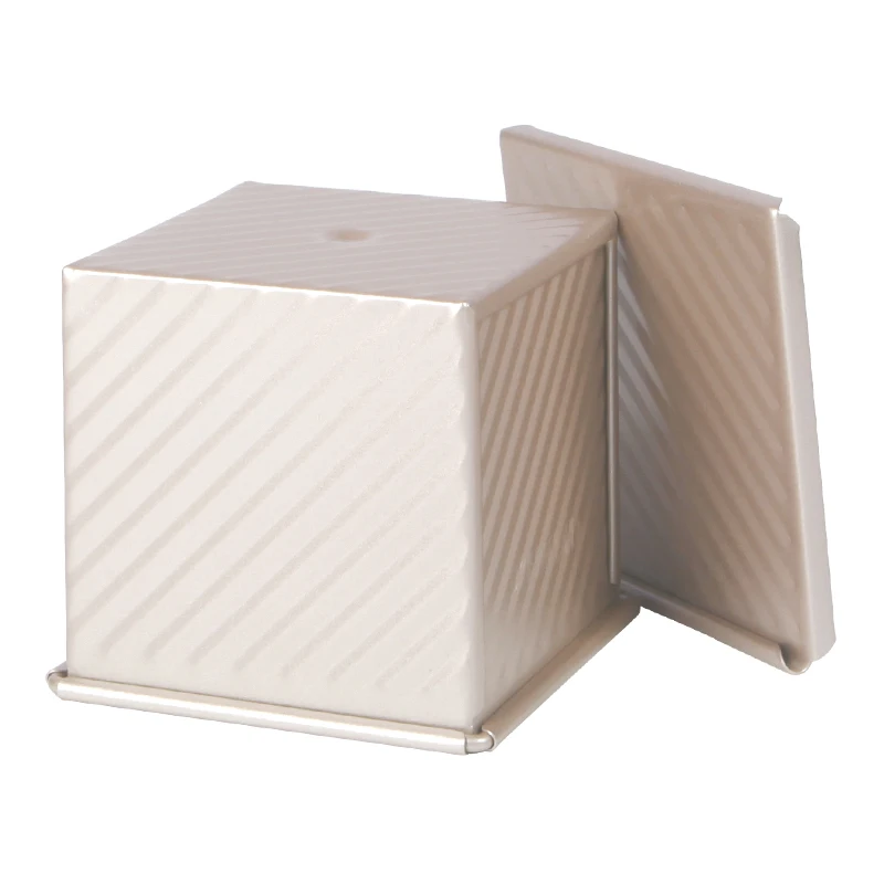 New Durable Non-stick Corrugated Cube Mould Square Mini Loaf Baking Pan with Cover