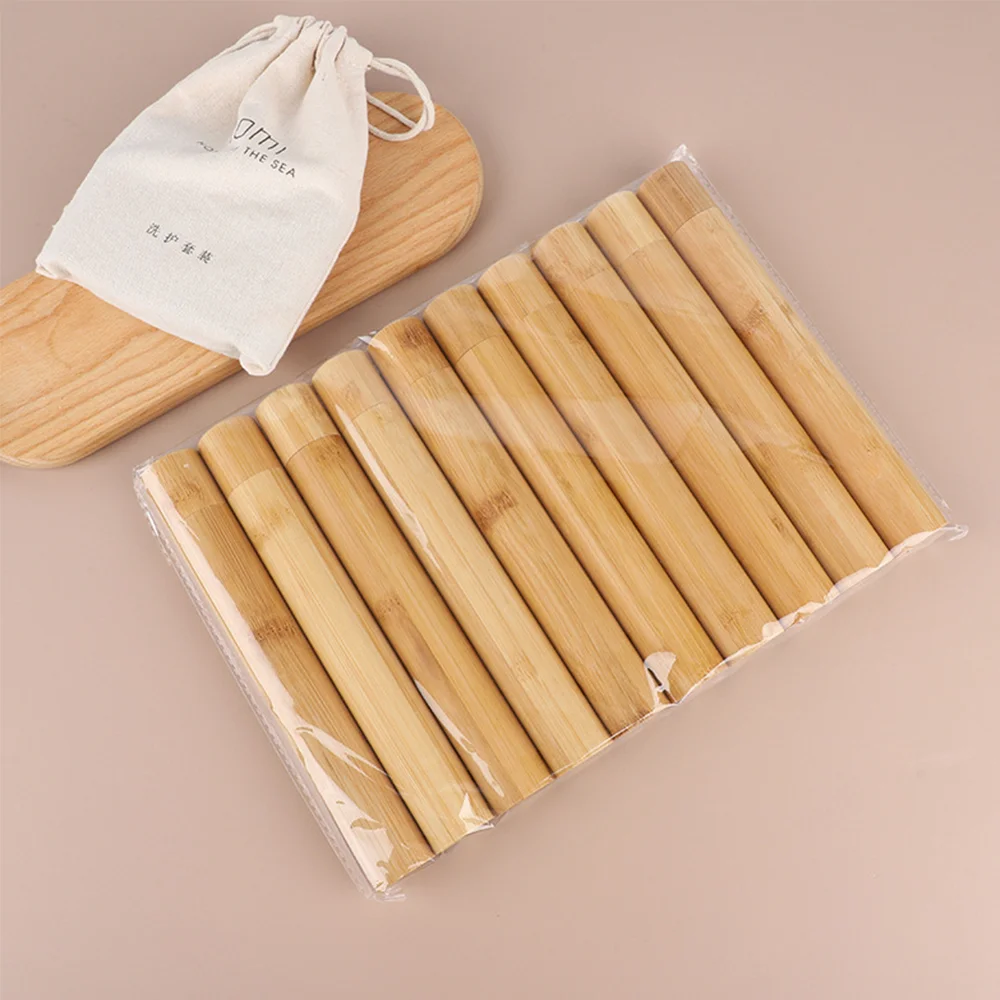 Eco Friendly Travel Wood Reusable Biodegradable Hotel Bamboo Toothbrush with Bamboo Holder