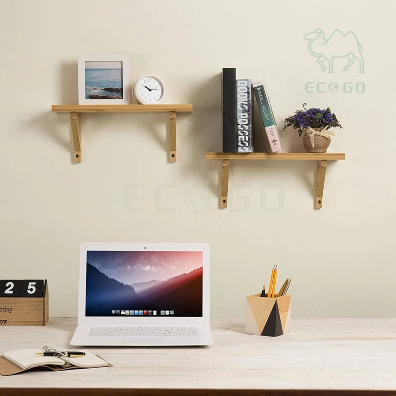 Natural Wall Shelves Rustic Wood Floating Shelves for Bedroom Living Room