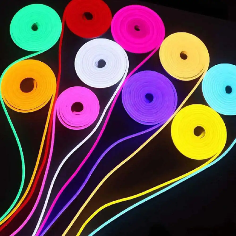 12V Ws2811 Ws2812B Neon Lights 10 Meters Multi Color Addressable Rgb Led Neon Rope Flex Light