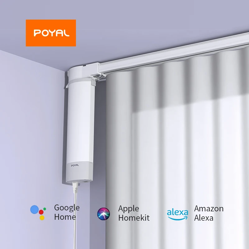 Smart Electric Curtain Motor with Low Noise Smooth Track Motorized Home Curtain Rail Motor Wifi Control Smart Curtain