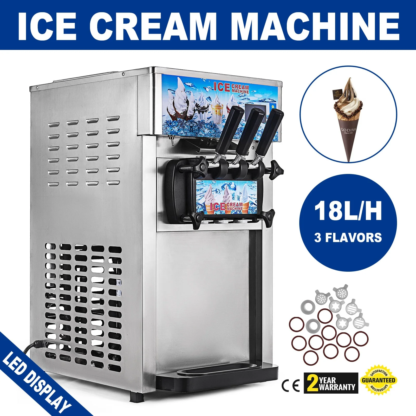  Desktop Small Soft Industrial Ice Cream Maker Making Machine Automatic