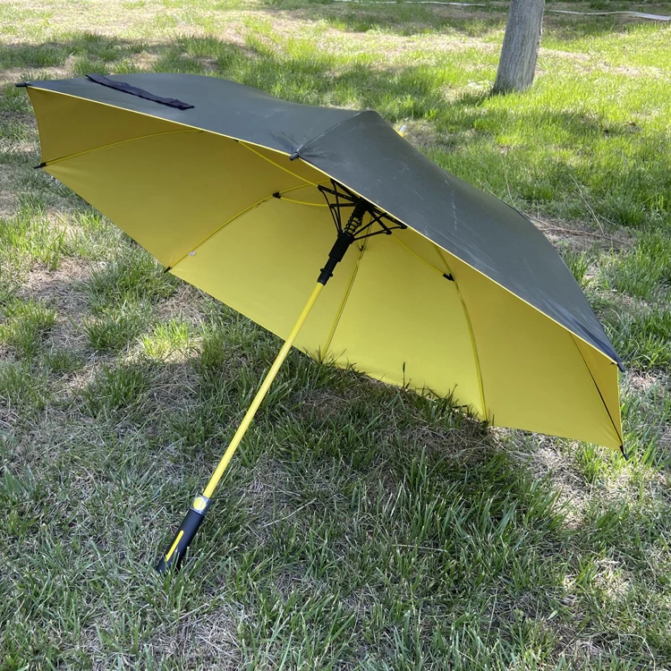 cheap promotional straight umbrella custom logo print for advertising auto open silver UV coating fiberglass ribs long umbrella