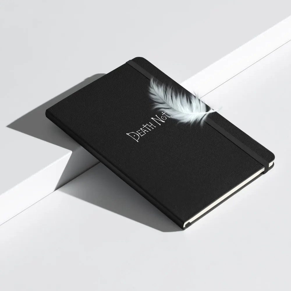 Japanese anime Black hardcover bound notebook Custom logo blank leather journals cover planner death note book