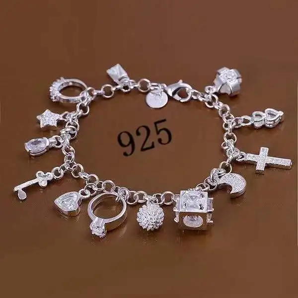 Hot 925 silver fashion bracelet multi-element jewelry bracelet for women bracelet
