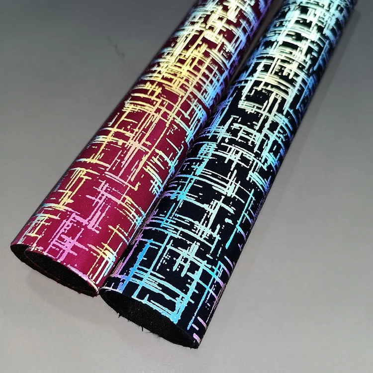 jacket shoes bags dress Soft colorful holographic iridescent rainbow printed reflective leather fabric