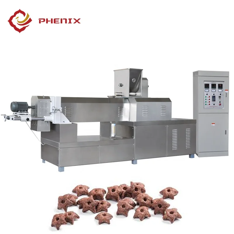 Double Screw Extruder Breakfast Cereal Corn Flakes Production Line