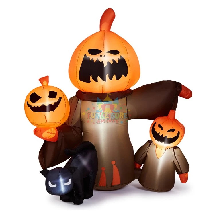 Festival home yard decorations blow up 6ft tall halloween inflatable pumpkin road sign