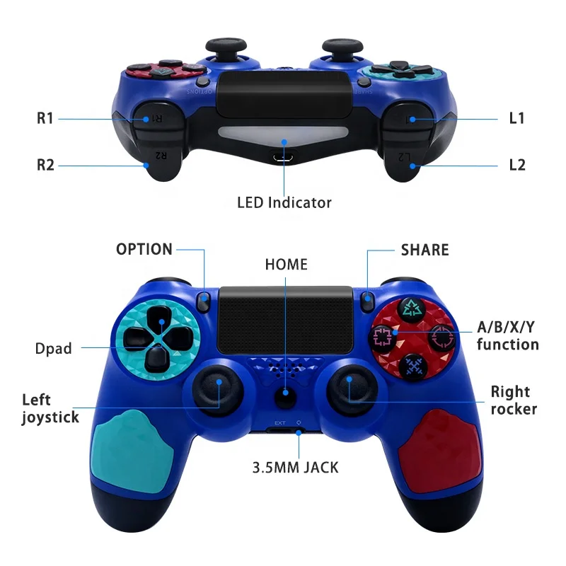 2022 New custom skin case logo design wireless joystick PS4 Doubleshock controller