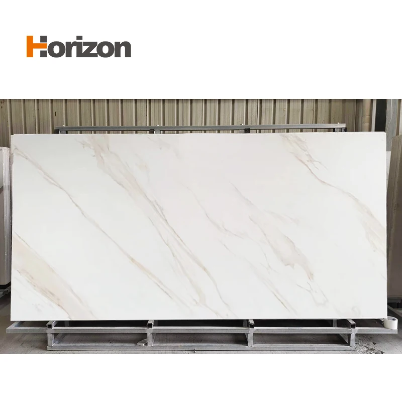 2024 White Exterior Board Glossy Ceramic Artificial Worktop Walls Sintered Stone Carbon Slate Sintered Stone