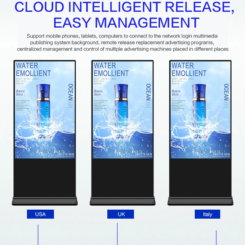 LCD Vertical Advertising Screen HD High Quality 43 55 50 65 75 85 Inch Totem Advertising Screen Kiosk