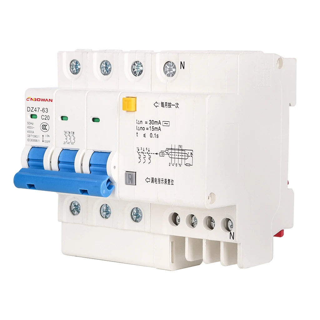 Get Free Samples Circuit Breaker DZ47-63 6ka Switch Mcb 2p Din Rail with Electric leakage protection