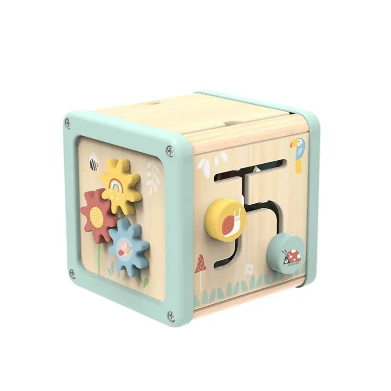 Activity cube Beaded Toys for kids Educational Circles Bead Wire Maze gear building block Shapes Matching Graphic Cognitive Toys