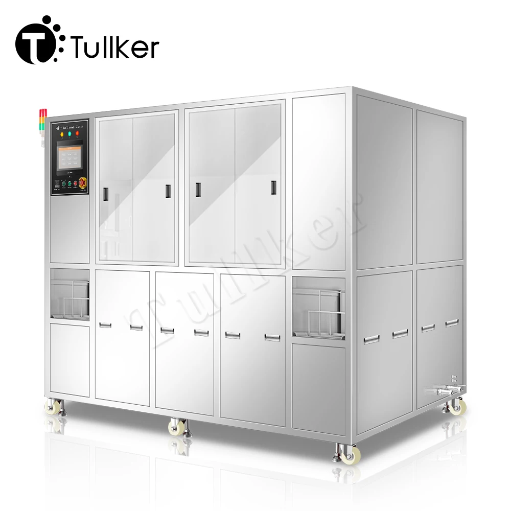 Tullker Automated Industrial Ultrasonic Cleaner Optical Lens Optic Semiconductor HEPA Air Filter Pneumatic Lid Manipulator