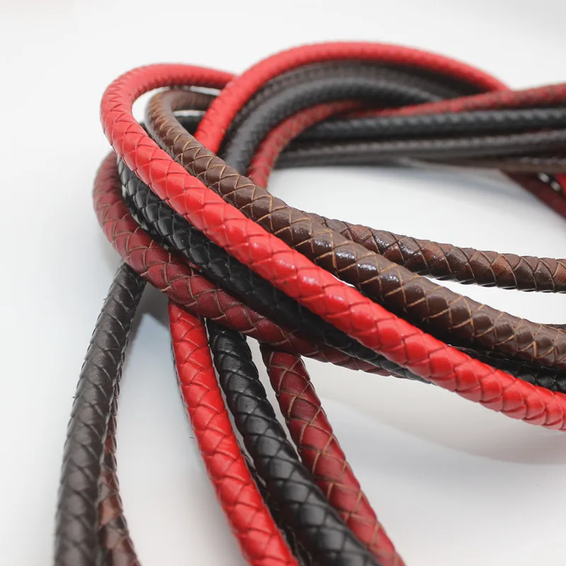 3mm 5mm braided cord leather all colors black braided leather cord 6mm
